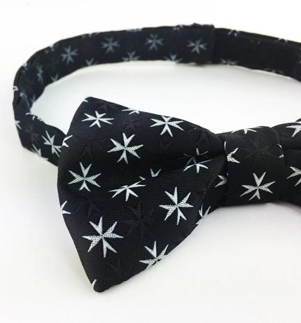 ORDER OF MALTA COMMANDERY BOW TIE - BLACK SILK (1)