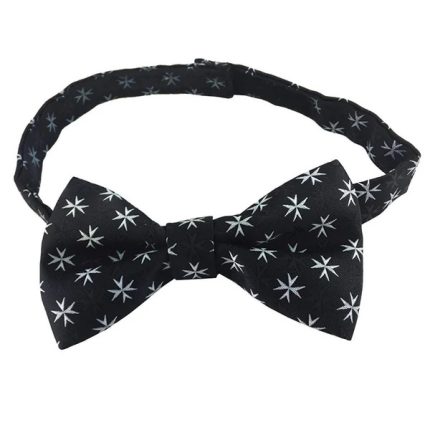 ORDER OF MALTA COMMANDERY BOW TIE - BLACK SILK (2)