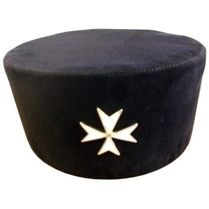 ORDER OF MALTA COMMANDERY CROWN CAP - BLACK WITH SILVER BADGE (2)