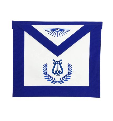 ORGANIST BLUE LODGE OFFICER APRON - ROYAL BLUE WITH WREATH (4)