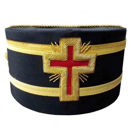 PAST COMMANDER KNIGHTS TEMPLAR COMMANDERY CROWN CAP - BLACK WITH (3)