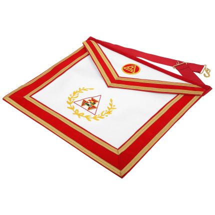 PAST GRAND HIGH PRIEST ROYAL ARCH CHAPTER APRON - RED VELVET WITH GOLD WREATH (5)