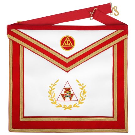 PAST GRAND HIGH PRIEST ROYAL ARCH CHAPTER APRON - RED VELVET WITH GOLD WREATH (6)