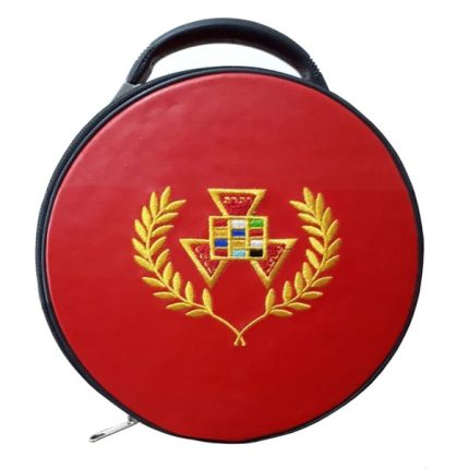 PAST GRAND HIGH PRIEST ROYAL ARCH CHAPTER CROWN CAP CASE - RED LEATHER (5)