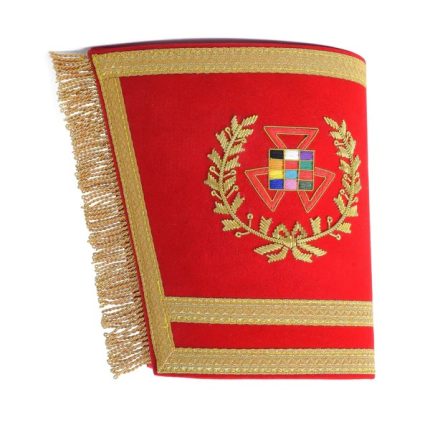 PAST GRAND HIGH PRIEST ROYAL ARCH CHAPTER CUFF - RED VELVET WITH GOLD FRINGE (1)