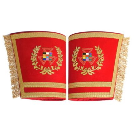 PAST GRAND HIGH PRIEST ROYAL ARCH CHAPTER CUFF - RED VELVET WITH GOLD FRINGE (4)