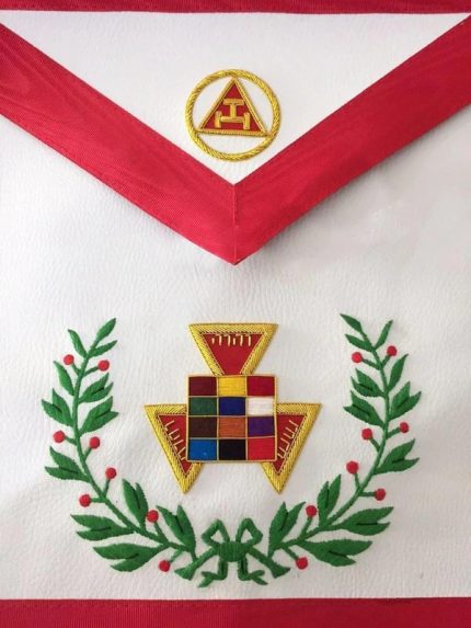 PAST HIGH PRIEST ROYAL ARCH CHAPTER APRON - RED HAND EMBROIDERED (2)