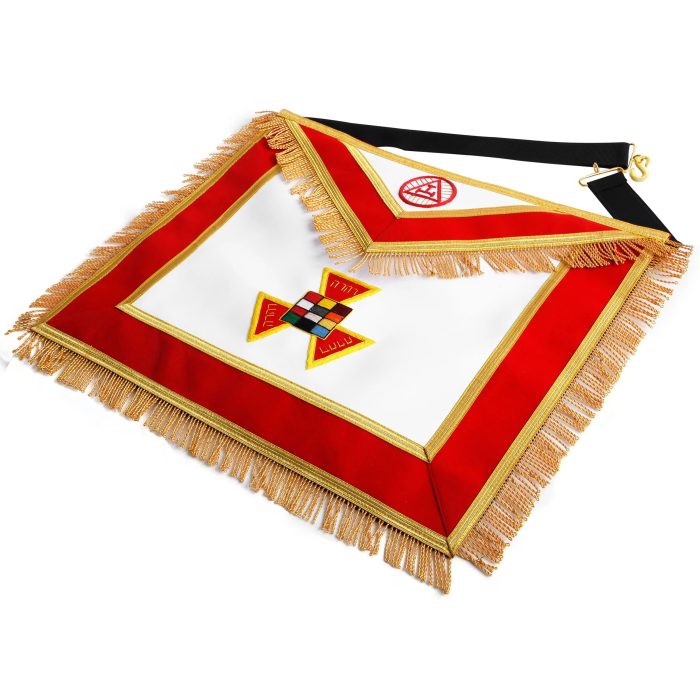 PAST HIGH PRIEST ROYAL ARCH CHAPTER APRON - RED HAND EMBROIDERY WITH FRINGE (2)