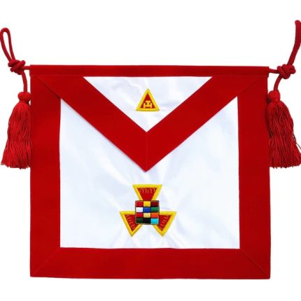 PAST HIGH PRIEST ROYAL ARCH CHAPTER APRON - RED VELVET & GOLD EMBROIDERY (2)