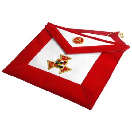 PAST HIGH PRIEST ROYAL ARCH CHAPTER APRON - RED VELVET WITH GOLD EMBROIDERY (6)