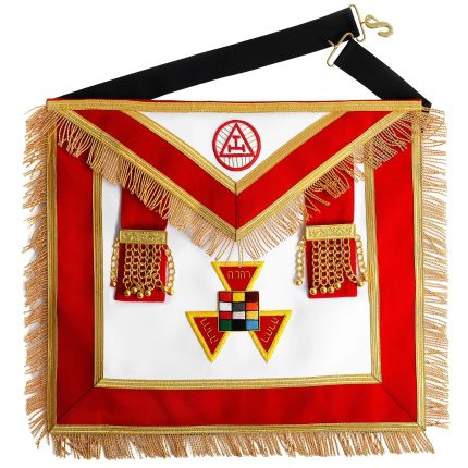 PAST HIGH PRIEST ROYAL ARCH CHAPTER APRON - RED VELVET WITH SIDE TABS (5)