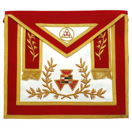 PAST HIGH PRIEST ROYAL ARCH CHAPTER APRON - RED WITH GOLD BRAID (1)