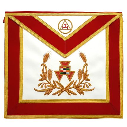 PAST HIGH PRIEST ROYAL ARCH CHAPTER APRON - RED WITH GOLD EMBROIDERY (1)