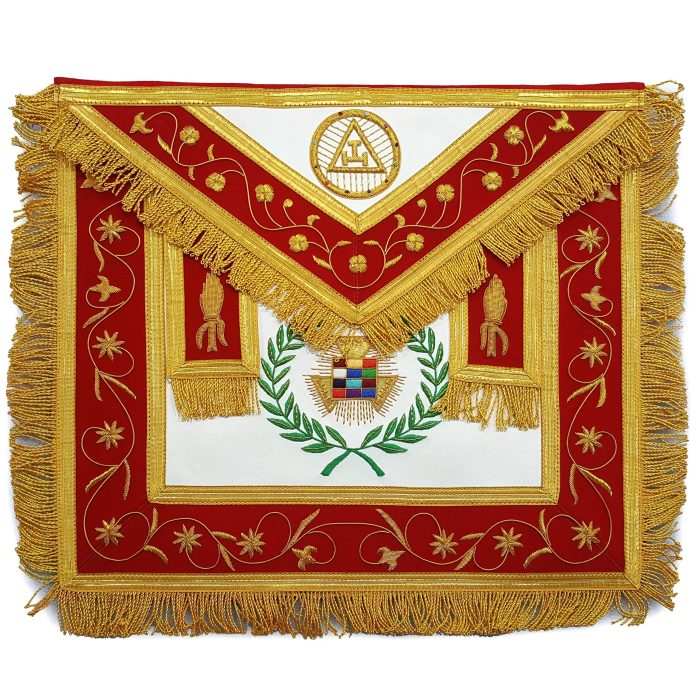 PAST HIGH PRIEST ROYAL ARCH CHAPTER APRON - RED WITH GOLD WREATH (1)