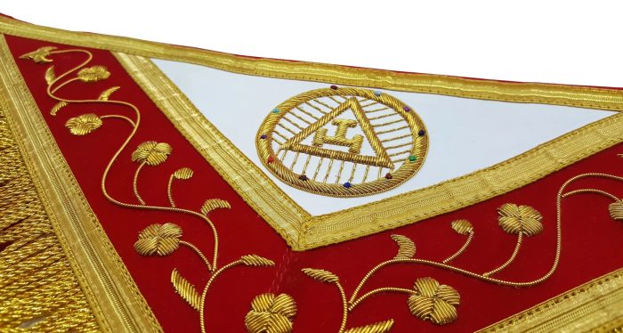 PAST HIGH PRIEST ROYAL ARCH CHAPTER APRON - RED WITH GOLD WREATH (4)