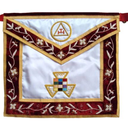 PAST HIGH PRIEST ROYAL ARCH CHAPTER APRON - WHITE SILK SATIN & RED VELVET (1)