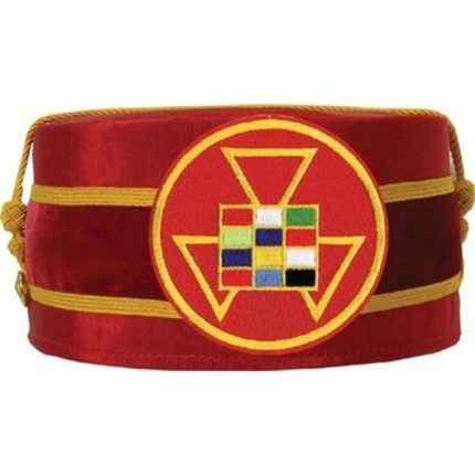 PAST HIGH PRIEST ROYAL ARCH CHAPTER CROWN CAP - RED MACHINE EMBROIDERY (1)