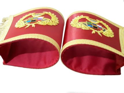 PAST HIGH PRIEST ROYAL ARCH CHAPTER CUFF - RED ROYAL ARCH HAND BULLION EMBROIDERY (1)