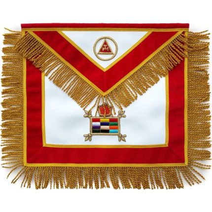 PAST HIGH PRIEST ROYAL ARCH CHAPTER MASSACHUSETTS REGULATION APRON - RED VELVET