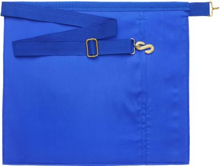 PAST MASTER BLUE LODGE APRON - BLUE GROSGRAIN WITH BLUE HAND EMBROIDERY (2)