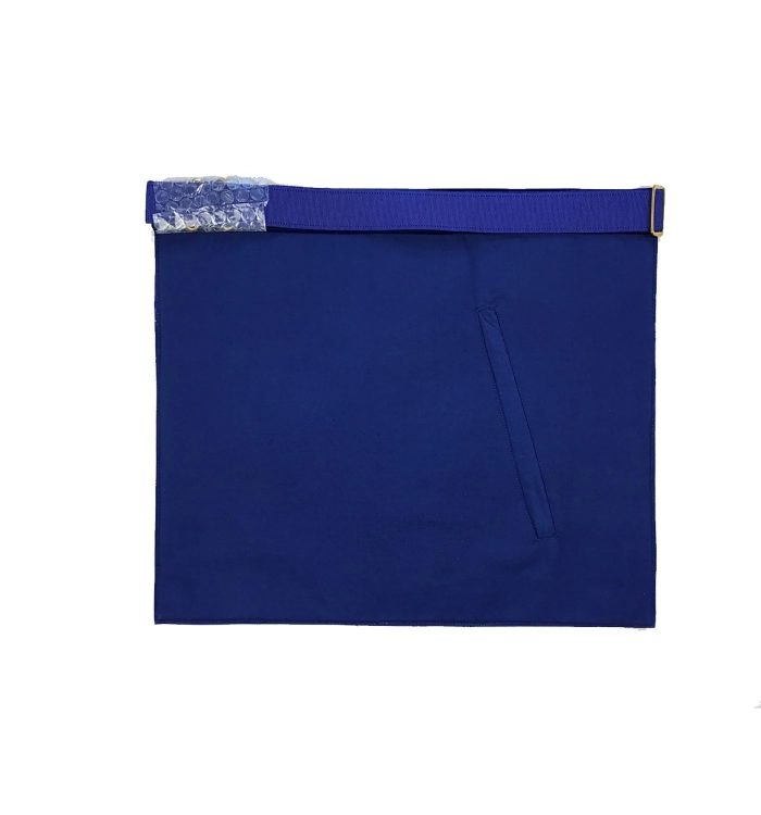 PAST MASTER BLUE LODGE APRON - BLUE VELVET WITH SILVER HAND EMBROIDERY (2)