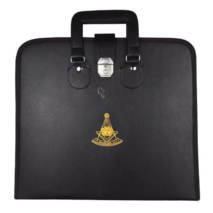 PAST MASTER BLUE LODGE APRON CASE - BLACK IMITATION LEATHER MM, WM, PROVINCIAL (1)