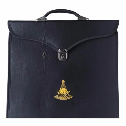 PAST MASTER BLUE LODGE APRON CASE - BLACK LEATHER MM, WM, PROVINCIAL (4)