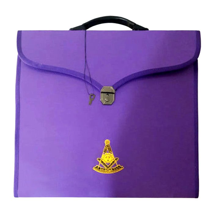 PAST MASTER BLUE LODGE APRON CASE - PURPLE LEATHER DIFFERENT SIZES MM, WM, PROVINCIAL (3)