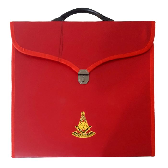 PAST MASTER BLUE LODGE APRON CASE - RED LEATHER DIFFERENT SIZES MM, WM, PROVINCIAL (9)