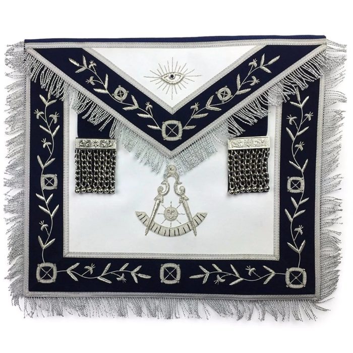 PAST MASTER BLUE LODGE APRON - NAVY BLUE VELVET (3)