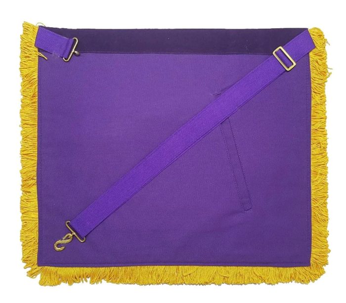 PAST MASTER BLUE LODGE APRON - PURPLE VELVET GOLD HAND EMBROIDERY (1)