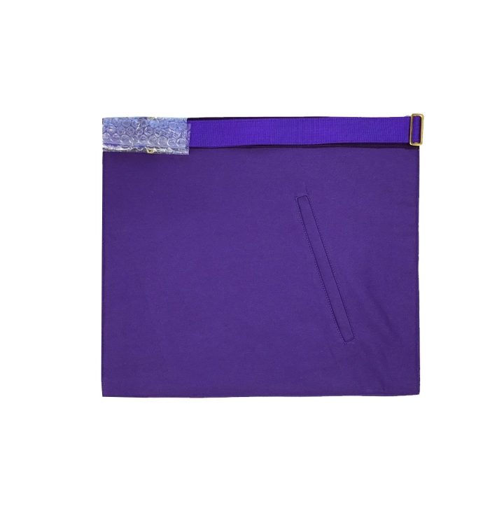 PAST MASTER BLUE LODGE APRON - PURPLE VELVET WITH GOLD HAND EMBROIDERY (3)