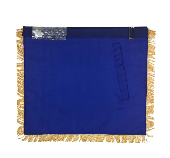 PAST MASTER BLUE LODGE APRON - ROYAL NAVY VELVET WITH GOLD FRINGE (1)