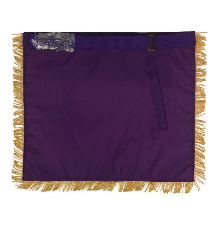 PAST MASTER BLUE LODGE APRON - ROYAL PURPLE VELVET WITH GOLD FRINGE (3)