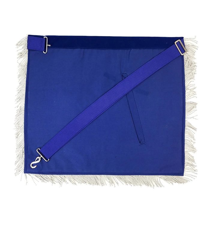 PAST MASTER BLUE LODGE APRON - WHITE & BLUE HAND EMBROIDERY (5)