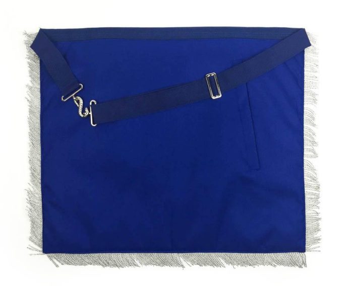 PAST MASTER BLUE LODGE APRON - WHITE & ROYAL BLUE WITH GOLD EMBROIDERY (5)