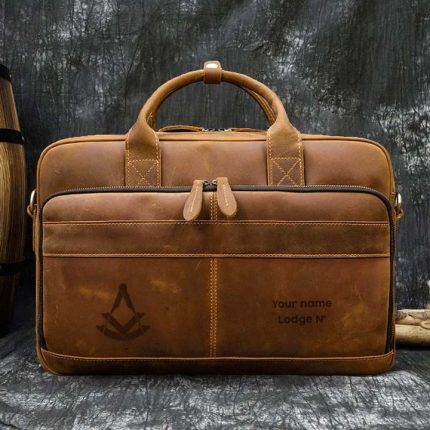 PAST MASTER BLUE LODGE BRIEFCASE - HANDMADE LEATHER (1)