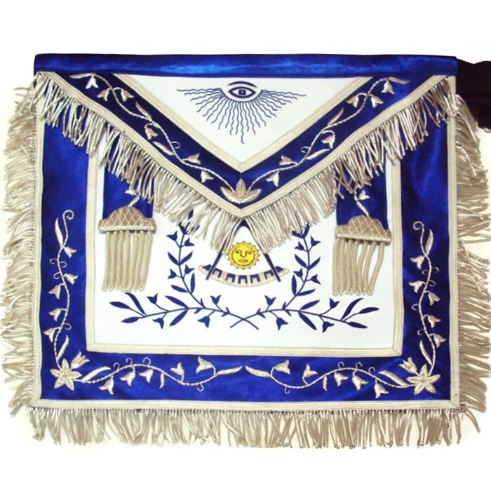 PAST MASTER BLUE LODGE CALIFORNIA REGULATION APRON - BLUE SILK (1)