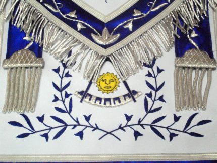 PAST MASTER BLUE LODGE CALIFORNIA REGULATION APRON - BLUE SILK (2)