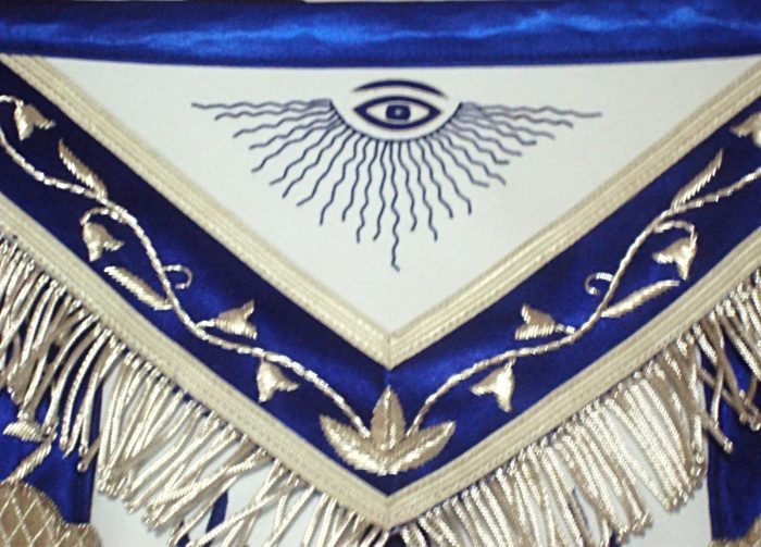 PAST MASTER BLUE LODGE CALIFORNIA REGULATION APRON - BLUE SILK (3)