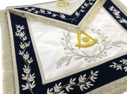 PAST MASTER BLUE LODGE CALIFORNIA REGULATION APRON - DARK BLUE VELVET (3)