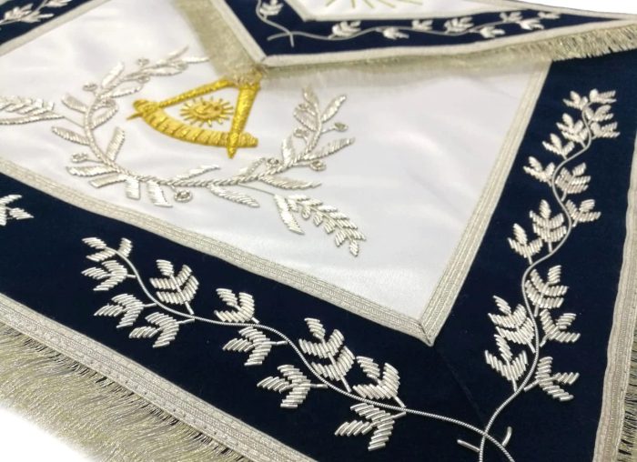 PAST MASTER BLUE LODGE CALIFORNIA REGULATION APRON - DARK BLUE VELVET (5)