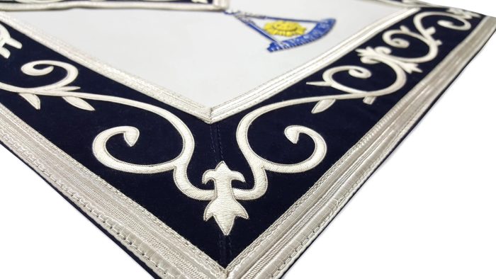 PAST MASTER BLUE LODGE CALIFORNIA REGULATION APRON - SILK THREADED (5)