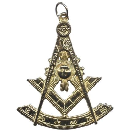 PAST MASTER BLUE LODGE COLLAR JEWEL - QUADRANT & SQUARE GOLD METAL