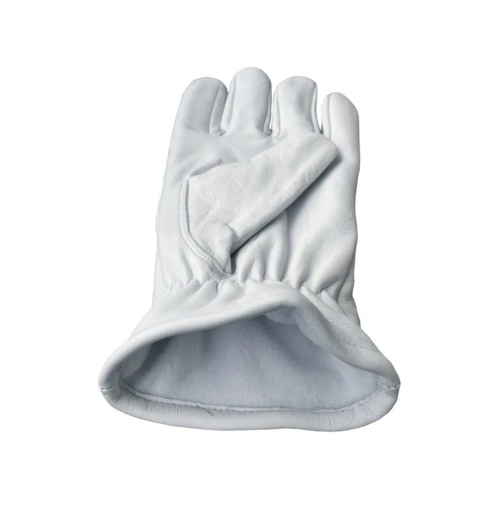 PAST MASTER BLUE LODGE GLOVE - WHITE LEATHER WITH BLACK CALIFORNIA REGULATION EMBLEM (1)