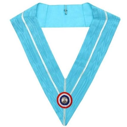 PAST MASTER EMULATION RITE ENGLISH REGULATION COLLAR - TURQUOISE MOIR