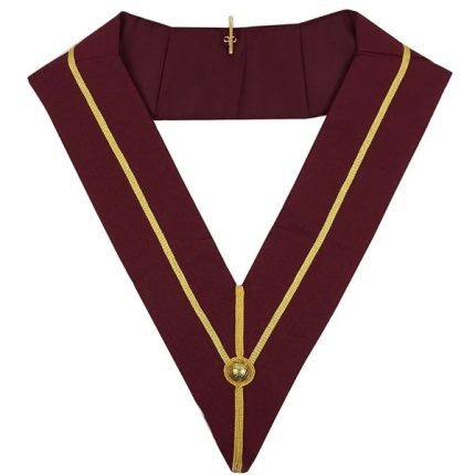 PAST PRINCIPAL ROYAL ARCH CHAPTER COLLAR - WIDE MAROON & GOLD (3)