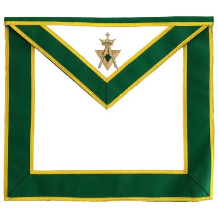 PAST SOVEREIGN MASTER ALLIED MASONIC DEGREES APRON - GREEN VELVE