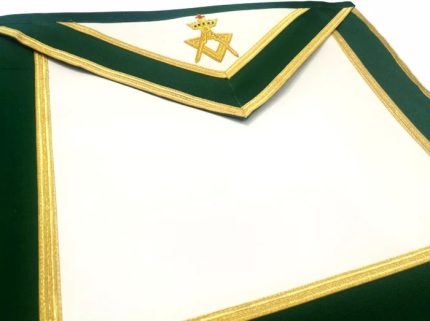 PAST SOVEREIGN MASTER ALLIED MASONIC DEGREES APRON - GREEN VELVET (2)