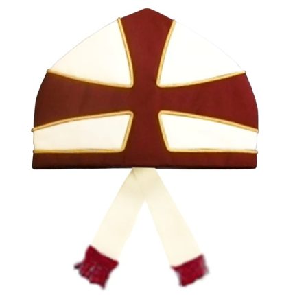 PRIEST KNIGHT TEMPLAR PRIESTS MITRE - WHITE & RED (2)